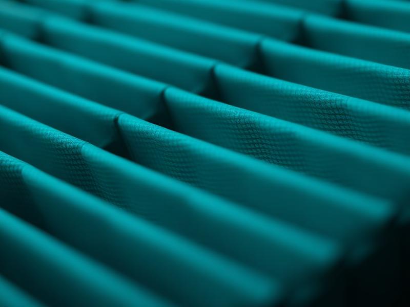 Selective focus on ridged new air filter with metal wire supports